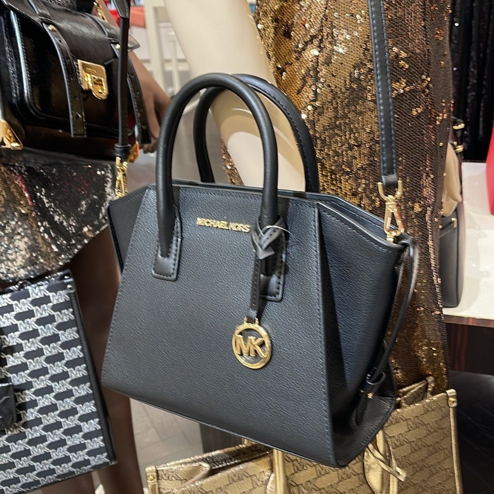 MICHAEL KORS
Avril Small Leather Top-Zip Satchel
COLOR: Black 
NWT - Picture 2 of 16